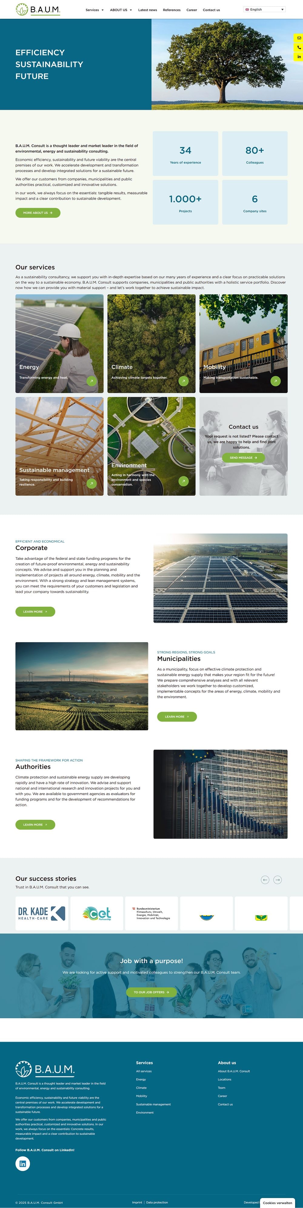 The BAUM Consult website home page